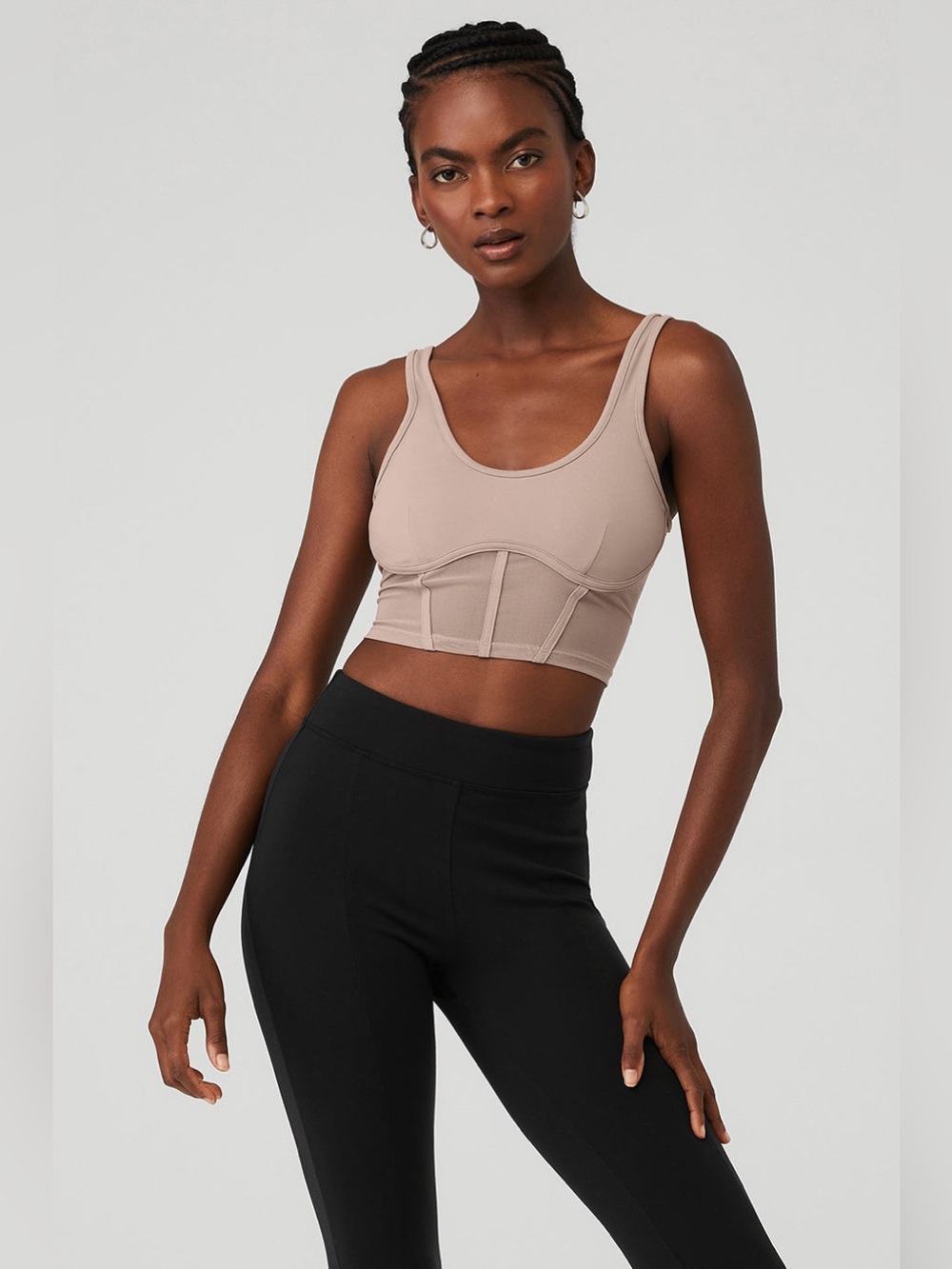 ALO YOGA Airbrush Mesh Corset Tank Top